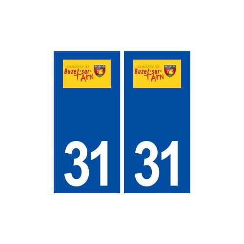 31 Buzet sur Tarn logo ville autocollant plaque immatriculation département