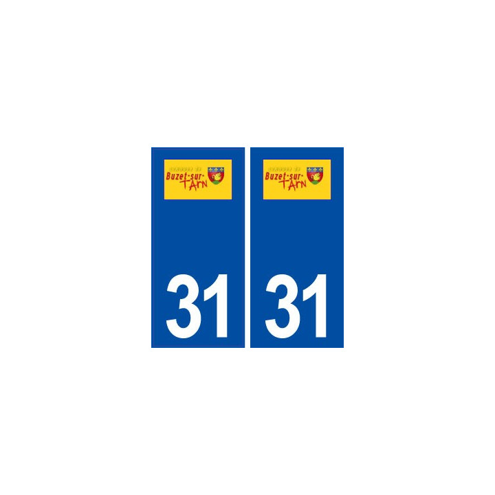 31 Buzet sur Tarn logo ville autocollant plaque immatriculation département