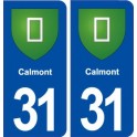 31 Calmont blason ville autocollant plaque immatriculation département