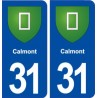 31 Calmont blason ville autocollant plaque immatriculation département