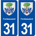 31 Fonbeauzard blason ville autocollant plaque immatriculation département