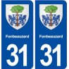 31 Fonbeauzard blason ville autocollant plaque immatriculation département