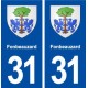 31 Fonbeauzard blason ville autocollant plaque immatriculation département