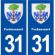 31 Fonbeauzard blason ville autocollant plaque immatriculation département