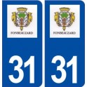 31 Fonbeauzard logo ville autocollant plaque immatriculation département
