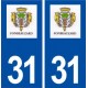 31 Fonbeauzard logo ville autocollant plaque immatriculation département