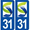 31 Gagnac sur Garonne logo ville autocollant plaque immatriculation département