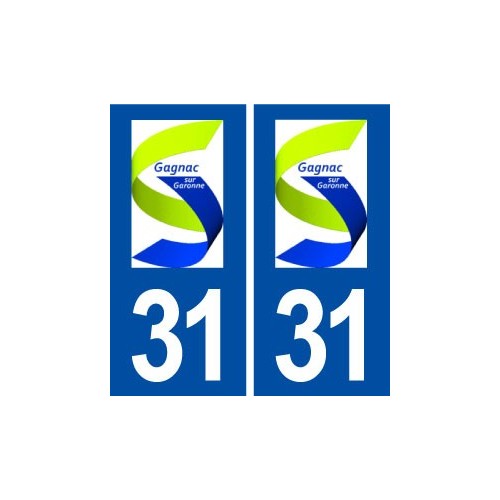 31 Gagnac sur Garonne logo ville autocollant plaque immatriculation département
