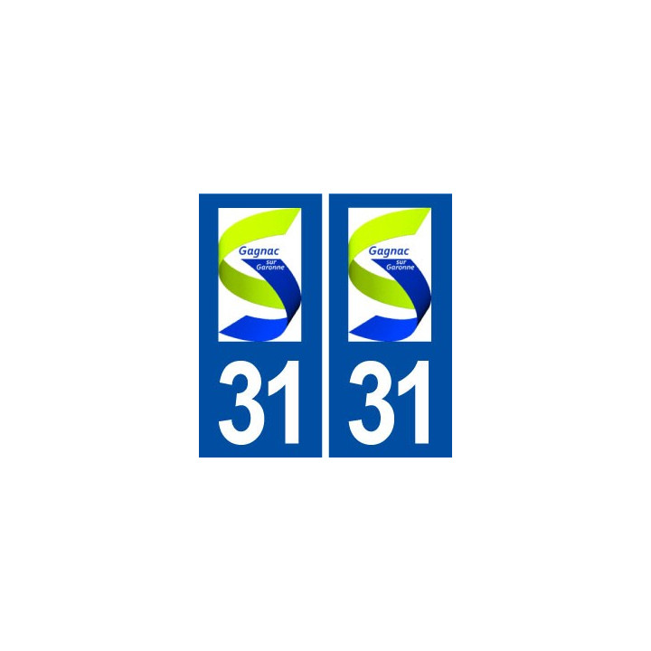 31 Gagnac sur Garonne logo ville autocollant plaque immatriculation département