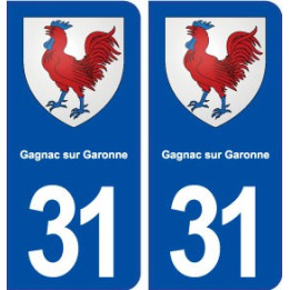 31 Gagnac sur Garonne blason ville autocollant plaque immatriculation département