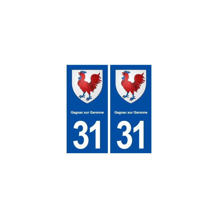 31 Gagnac sur Garonne blason ville autocollant plaque immatriculation département