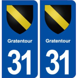 31 Gratentour blason ville autocollant plaque immatriculation département