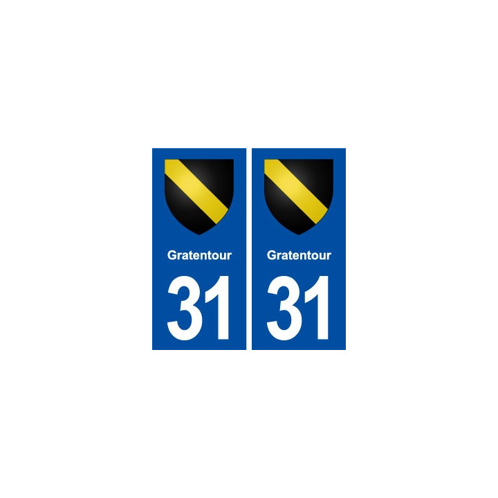 31 Gratentour blason ville autocollant plaque immatriculation département