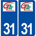 31 Gratentour logo ville autocollant plaque immatriculation département