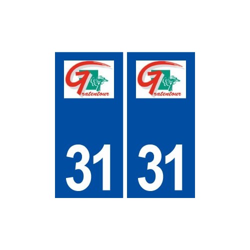 31 Gratentour logo ville autocollant plaque immatriculation département