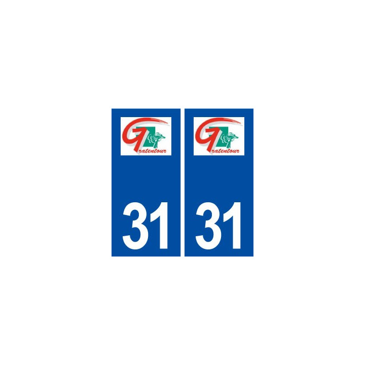 31 Gratentour logo ville autocollant plaque immatriculation département