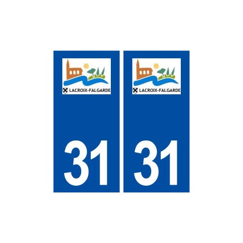 31 Lacroix Falgarde logo ville autocollant plaque immatriculation département
