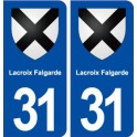 31 Lacroix Falgarde blason ville autocollant plaque immatriculation département