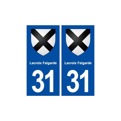 31 Lacroix Falgarde blason ville autocollant plaque immatriculation département