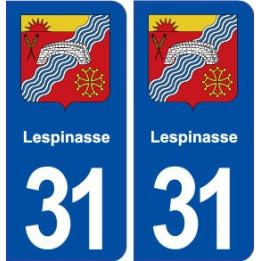 31 Lespinasse blason ville autocollant plaque immatriculation département