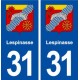 31 Lespinasse blason ville autocollant plaque immatriculation département