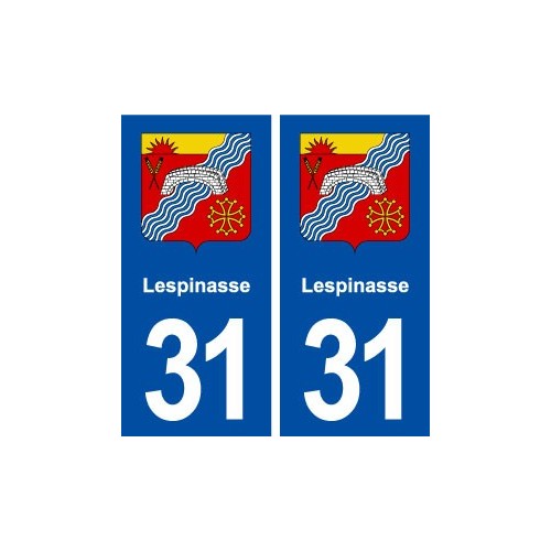 31 Lespinasse blason ville autocollant plaque immatriculation département