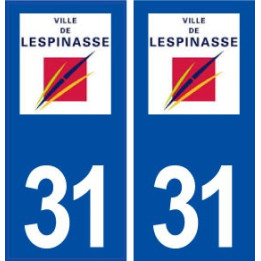 31 Lespinasse logo ville autocollant plaque stickers