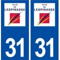 31 Lespinasse logo ville autocollant plaque stickers