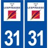 31 Lespinasse logo ville autocollant plaque stickers