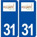 31 Miremont logo ville autocollant plaque immatriculation département