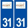 31 Miremont logo ville autocollant plaque immatriculation département
