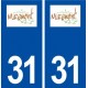 31 Miremont logo ville autocollant plaque immatriculation département