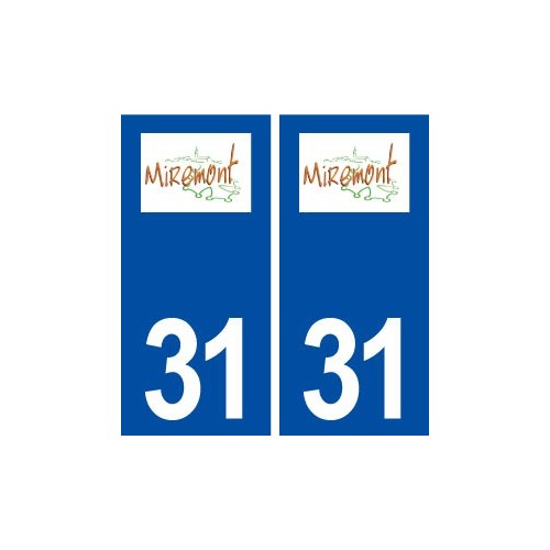 31 Miremont logo ville autocollant plaque immatriculation département
