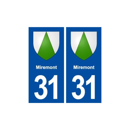 31 Miremont blason ville autocollant plaque immatriculation département