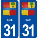 31 Seilh blason ville autocollant plaque immatriculation département