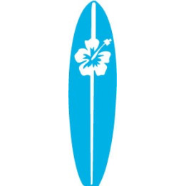 Autocollant planche surf ocean surf stickers couleur turquoise