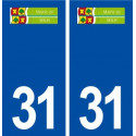 31 Seilh logo ville autocollant plaque immatriculation département