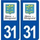 31 Montgiscard logo ville autocollant plaque immatriculation département