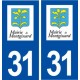 31 Montgiscard logo ville autocollant plaque immatriculation département