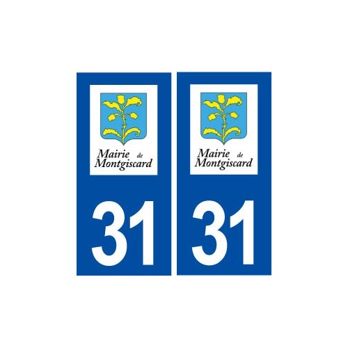 31 Montgiscard logo ville autocollant plaque immatriculation département