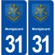 31 Montgiscard blason ville autocollant plaque immatriculation département