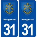 31 Montgiscard blason ville autocollant plaque immatriculation département