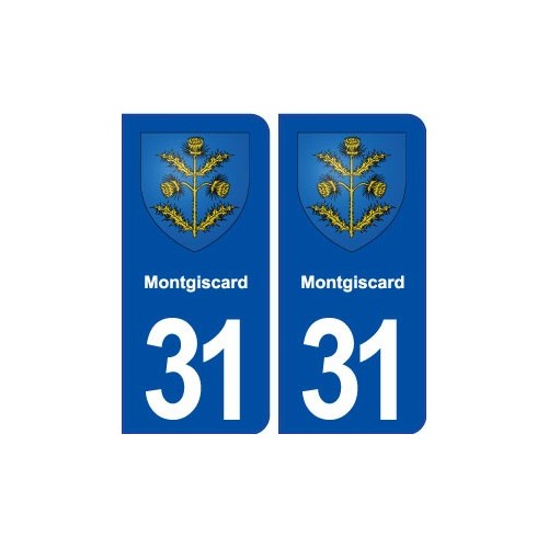 31 Montgiscard blason ville autocollant plaque immatriculation département