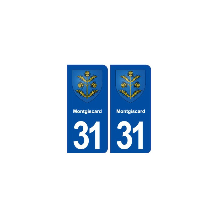 31 Montgiscard blason ville autocollant plaque immatriculation département