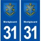 31 Montgiscard blason ville autocollant plaque immatriculation département