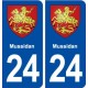 24 Mussidan blason ville autocollant plaque immatriculation département