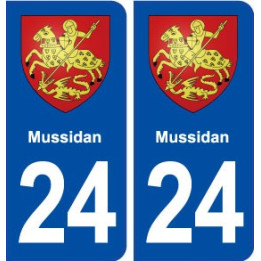 24 Mussidan blason ville autocollant plaque immatriculation département