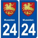24 Musselburgh escudo de armas de la placa etiqueta de la etiqueta engomada del departamento de