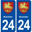 24 Mussidan blason ville autocollant plaque immatriculation département