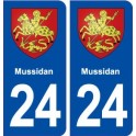 24 Mussidan blason autocollant plaque stickers département